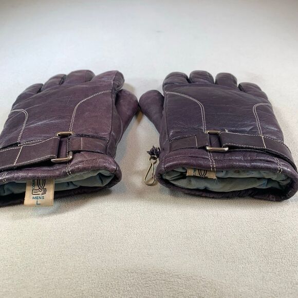 Leather DOWN FILLED Winter Gloves! Mens Large WARM and Rugged! Snow weather gear - Picture 2 of 9